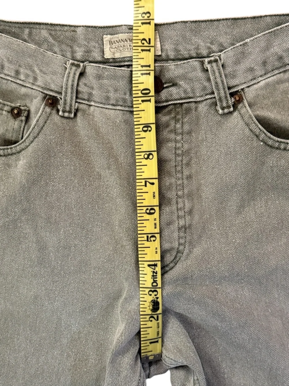 VTG Banana Republic Faded Gray Button Fly Jeans USA Straight 34x32 Fits 31x30